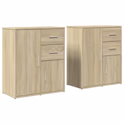 vidaXL Credenze 2 pz Rovere Sonoma 60x31x70 cm in Legno Multistrato - Vista aggiuntiva 2