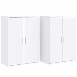 vidaXL Credenze 2 pz Bianche 60x31x84 cm in Legno Multistrato - Vista aggiuntiva 2