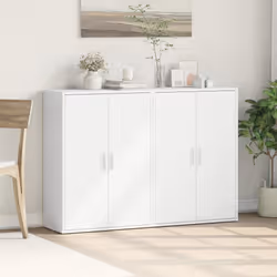 vidaXL Credenze 2 pz Bianche 60x31x84 cm in Legno Multistrato - Vista aggiuntiva 3