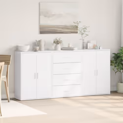 vidaXL Credenze 3 pz Bianche 60x31x84 cm in Legno Multistrato - Vista aggiuntiva 3