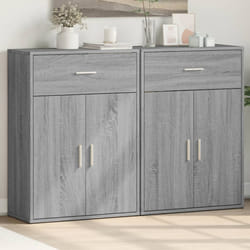 vidaXL Credenze 2 pz Grigio Sonoma 60x30x84 cm in Legno Multistrato