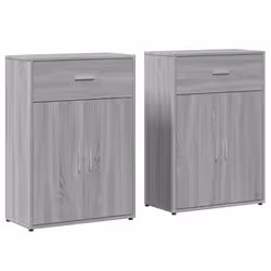 vidaXL Credenze 2 pz Grigio Sonoma 60x30x84 cm in Legno Multistrato - Vista aggiuntiva 2