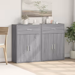 vidaXL Credenze 2 pz Grigio Sonoma 60x30x84 cm in Legno Multistrato - Vista aggiuntiva 3