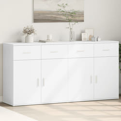 vidaXL Credenze 2 pz Bianche 79x38x80 cm in Legno Multistrato