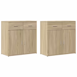 vidaXL Credenze 2 pz Rovere Sonoma 79x38x80 cm in Legno Multistrato - Vista aggiuntiva 2