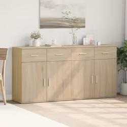 vidaXL Credenze 2 pz Rovere Sonoma 79x38x80 cm in Legno Multistrato - Vista aggiuntiva 3