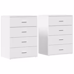vidaXL Credenze 2 pz Bianche 60x39x80 cm in Legno Multistrato - Vista aggiuntiva 2