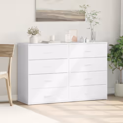vidaXL Credenze 2 pz Bianche 60x39x80 cm in Legno Multistrato - Vista aggiuntiva 3
