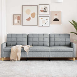 vidaXL Divano a 3 Posti Grigio Chiaro 210 cm in Tessuto