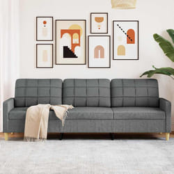 vidaXL Divano a 3 Posti Grigio Scuro 210 cm in Tessuto