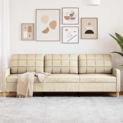 vidaXL Divano a 3 Posti Crema 210 cm in Tessuto