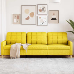 vidaXL Divano a 3 Posti Giallo 210 cm in Tessuto