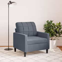 vidaXL Poltrona Grigio Scuro 60 cm Velluto - Vista aggiuntiva 3
