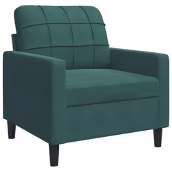 vidaXL Poltrona Verde Scuro 60 cm Velluto - Vista aggiuntiva 2