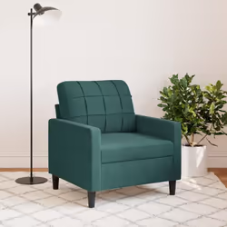 vidaXL Poltrona Verde Scuro 60 cm Velluto - Vista aggiuntiva 3