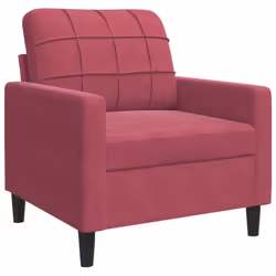vidaXL Poltrona Rosso Vino 60 cm Velluto - Vista aggiuntiva 2
