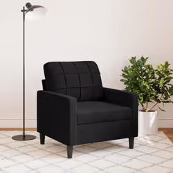 vidaXL Poltrona Nero 60 cm Velluto - Vista aggiuntiva 3
