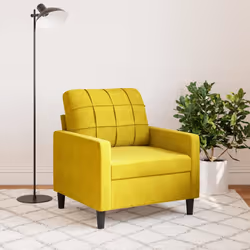 vidaXL Poltrona Giallo 60 cm Velluto - Vista aggiuntiva 3