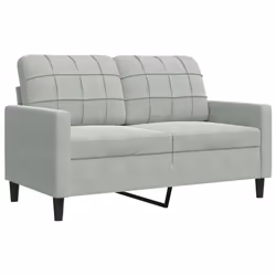 vidaXL Divano a 2 Posti Grigio Chiaro 120 cm in Velluto - Vista aggiuntiva 2