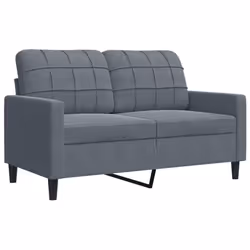 vidaXL Divano a 2 Posti grigio scuro 120 cm in Velluto - Vista aggiuntiva 2