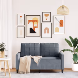 vidaXL Divano a 2 Posti grigio scuro 120 cm in Velluto - Vista aggiuntiva 3