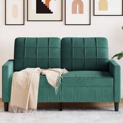 vidaXL Divano a 2 Posti Verde Scuro 120 cm in Velluto