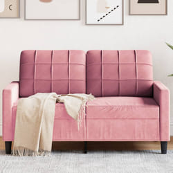 vidaXL Divano a 2 Posti Rosa 120 cm in Velluto