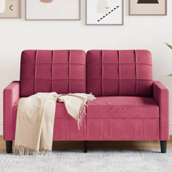 vidaXL Divano a 2 Posti Rosso Vino 120 cm in Velluto