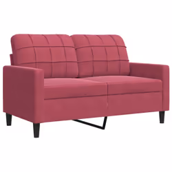 vidaXL Divano a 2 Posti Rosso Vino 120 cm in Velluto - Vista aggiuntiva 2