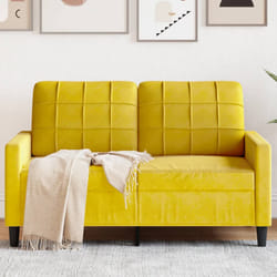 vidaXL Divano a 2 Posti giallo 120 cm in Velluto