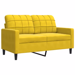 vidaXL Divano a 2 Posti giallo 120 cm in Velluto - Vista aggiuntiva 2