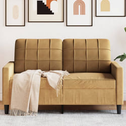 vidaXL Divano a 2 Posti marrone 120 cm in Velluto