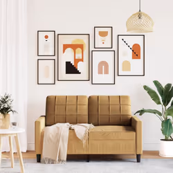 vidaXL Divano a 2 Posti marrone 120 cm in Velluto - Vista aggiuntiva 3
