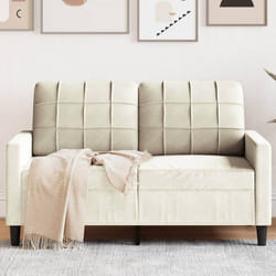 vidaXL Divano a 2 Posti crema 120 cm in Velluto