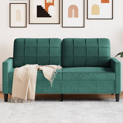 vidaXL Divano a 2 Posti Verde Scuro 140 cm in Velluto
