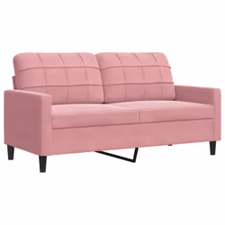 vidaXL Divano a 2 Posti Rosa 140 cm in Velluto - Vista aggiuntiva 2
