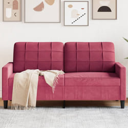 Vidaxl - Divano a 2 Posti Rosso Vino 140 cm in Velluto 317277