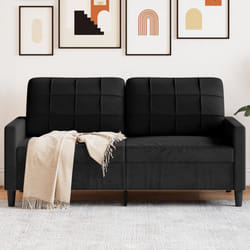 vidaXL Divano a 2 Posti Nero 140 cm in Velluto