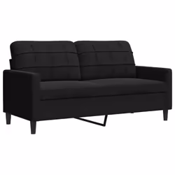 vidaXL Divano a 2 Posti Nero 140 cm in Velluto - Vista aggiuntiva 2