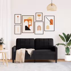 vidaXL Divano a 2 Posti Nero 140 cm in Velluto - Vista aggiuntiva 3