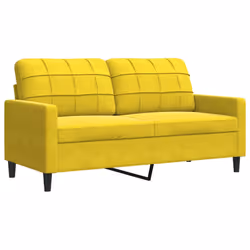 vidaXL Divano a 2 Posti giallo 140 cm in Velluto - Vista aggiuntiva 2