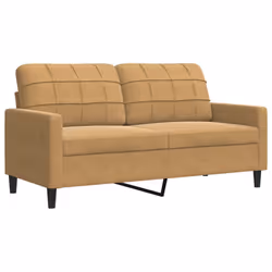 vidaXL Divano a 2 Posti Marrone 140 cm in Velluto - Vista aggiuntiva 2