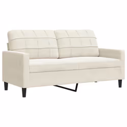 vidaXL Divano a 2 Posti crema 140 cm in Velluto - Vista aggiuntiva 2