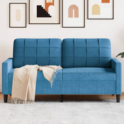vidaXL Divano a 2 Posti Blu 140 cm in Velluto