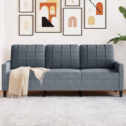 vidaXL Divano a 3 Posti Grigio Scuro 180 cm in Velluto