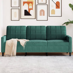 vidaXL Divano a 3 Posti Verde Scuro 180 cm in Velluto