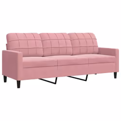 vidaXL Divano a 3 Posti rosa 180 cm in Velluto - Vista aggiuntiva 2