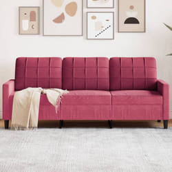 Vidaxl - Divano a 3 Posti Rosso Vino 180 cm in Velluto