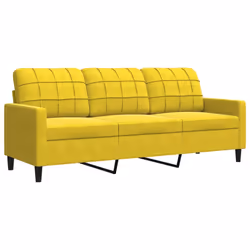 vidaXL Divano a 3 Posti Giallo 180 cm in Velluto - Vista aggiuntiva 2
