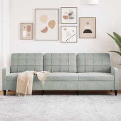 Vidaxl - Divano a 3 Posti Grigio Chiaro 210 cm in Velluto